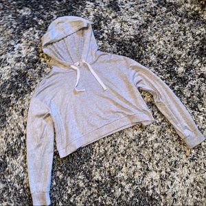 Gray crop top hoodie